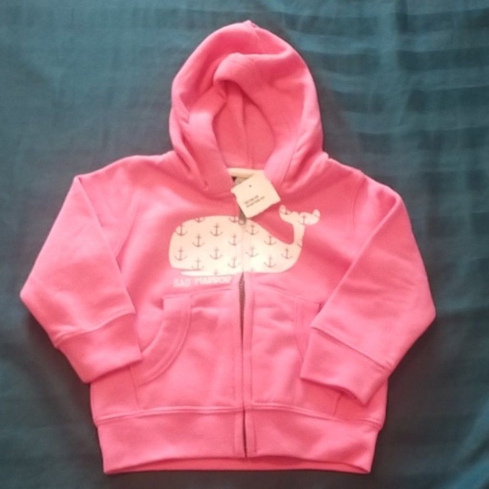 Sag Harbor Pink Whale Hoodie Hooded Sweatshirt SIZE 6M NWT GIFTABLE